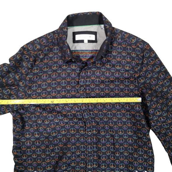 John Lennon shirt men’s size M peace sign long sleeve black + multi color peace - Picture 5 of 6